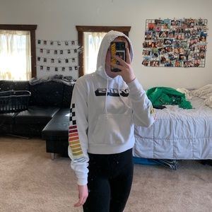 White Cropped Vans Sweatshirt Size XS